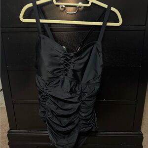 torrid Black Ruched One-Piece Swimsuit